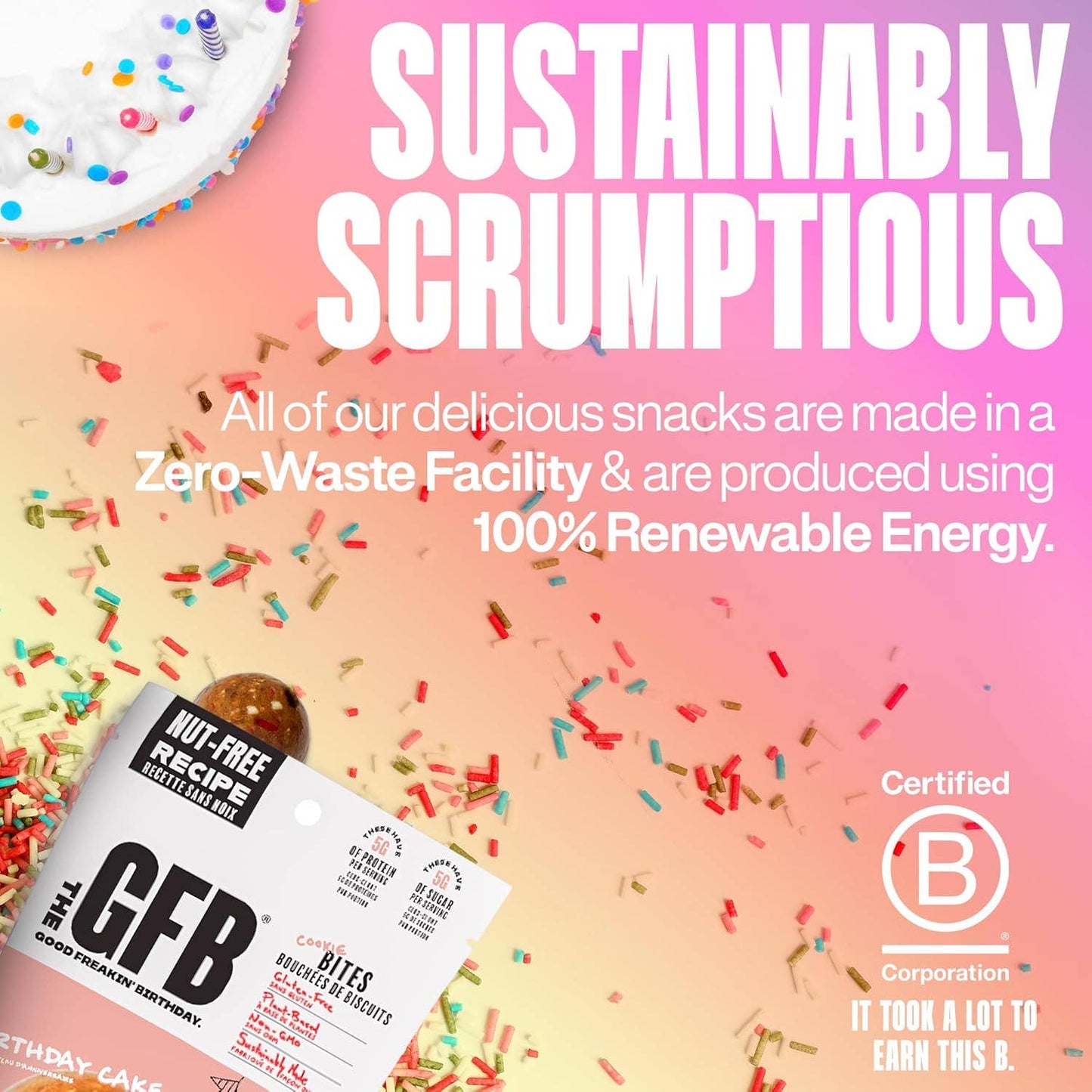 The GFB Birthday Cake Cookie Bites Nut Free Snack Pack