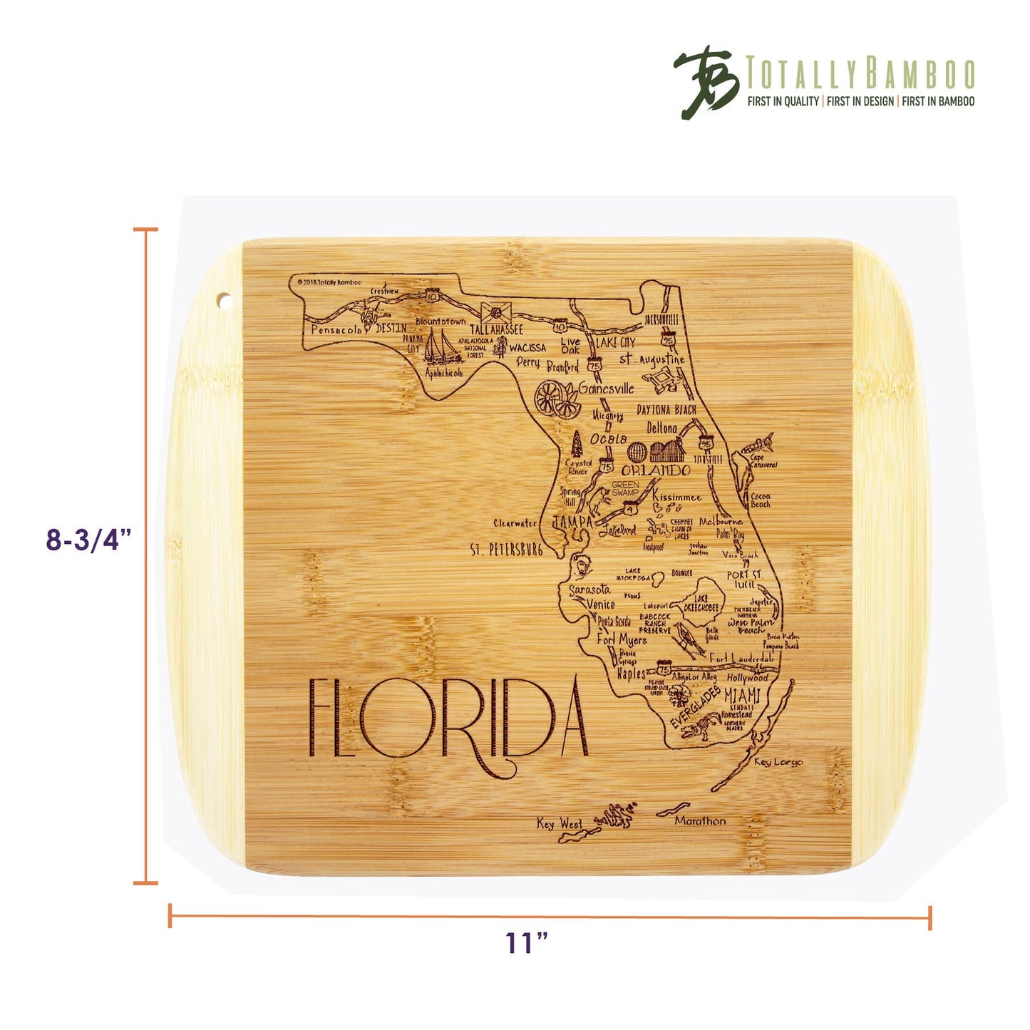 A Slice of Life Florida 11" Cutting & Serving Board