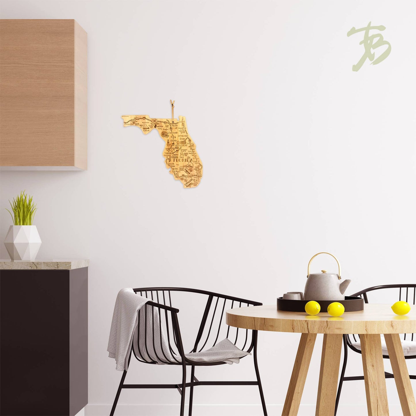 Destination Florida State-Shaped Serving & Cutting Bamboo Charcuterie Board