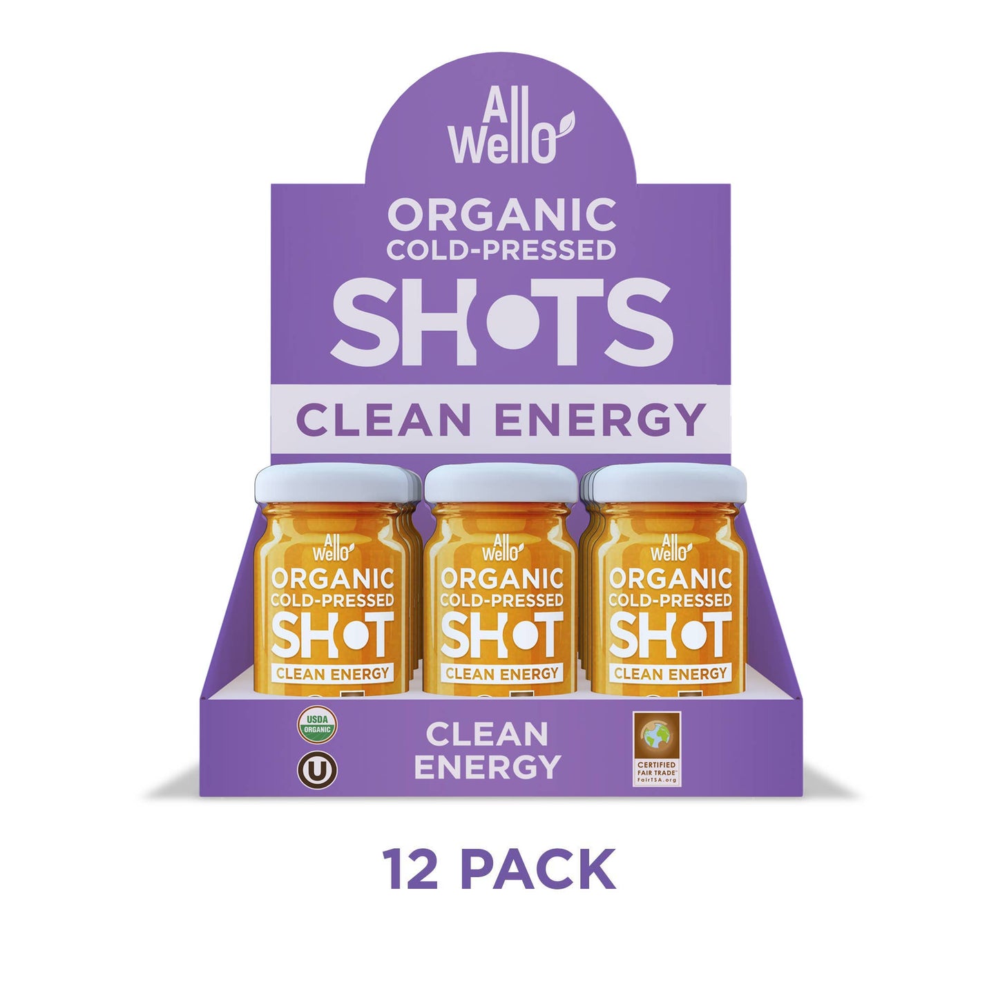 Organic Cold-Pressed Clean Energy Shot With Ginseng