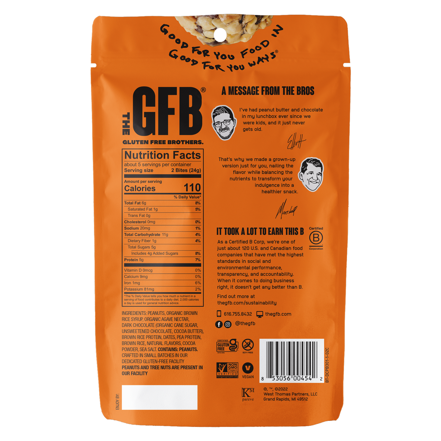The GFB: Dark Chocolate Peanut Butter Protein Bites 4oz