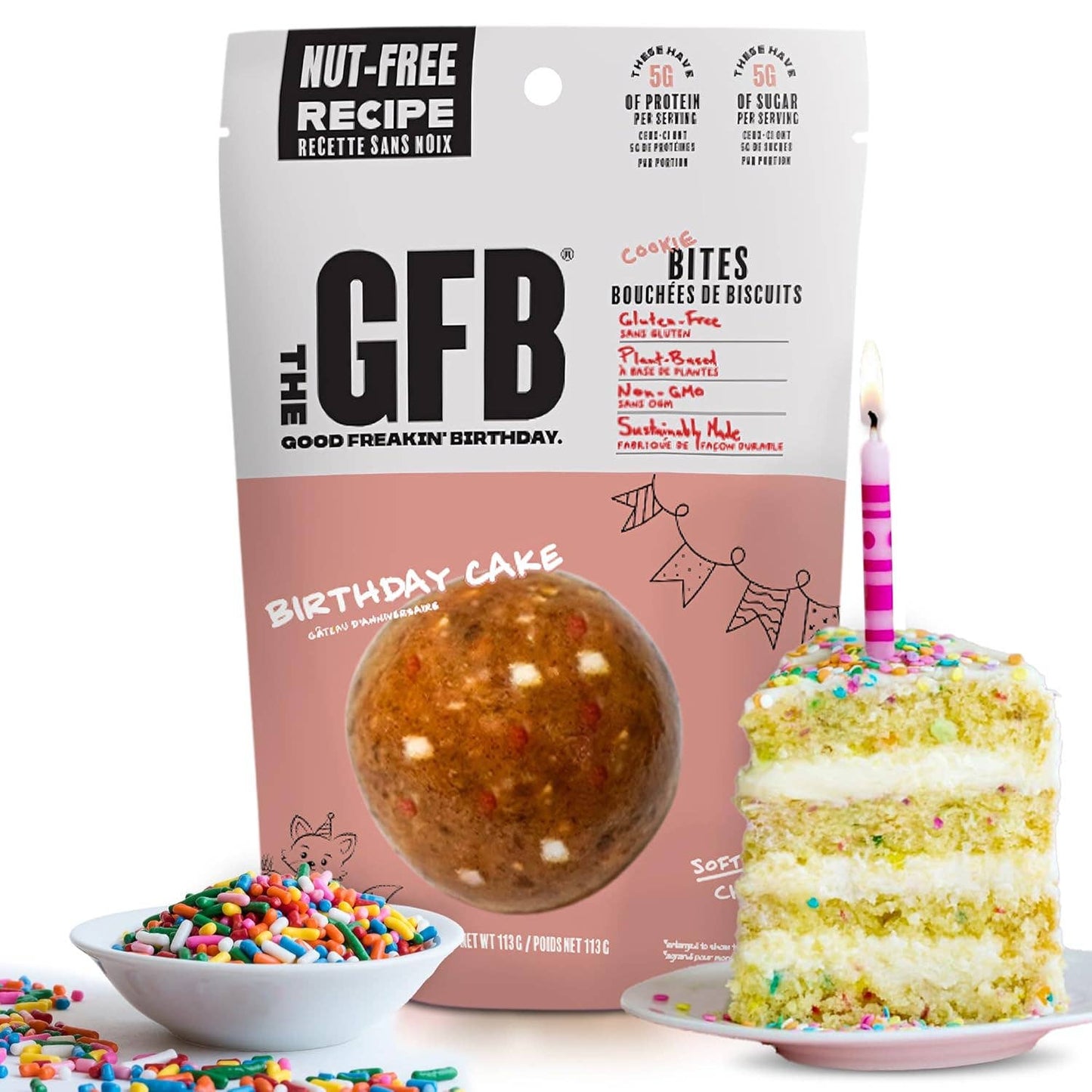 The GFB Birthday Cake Cookie Bites Nut Free Snack Pack