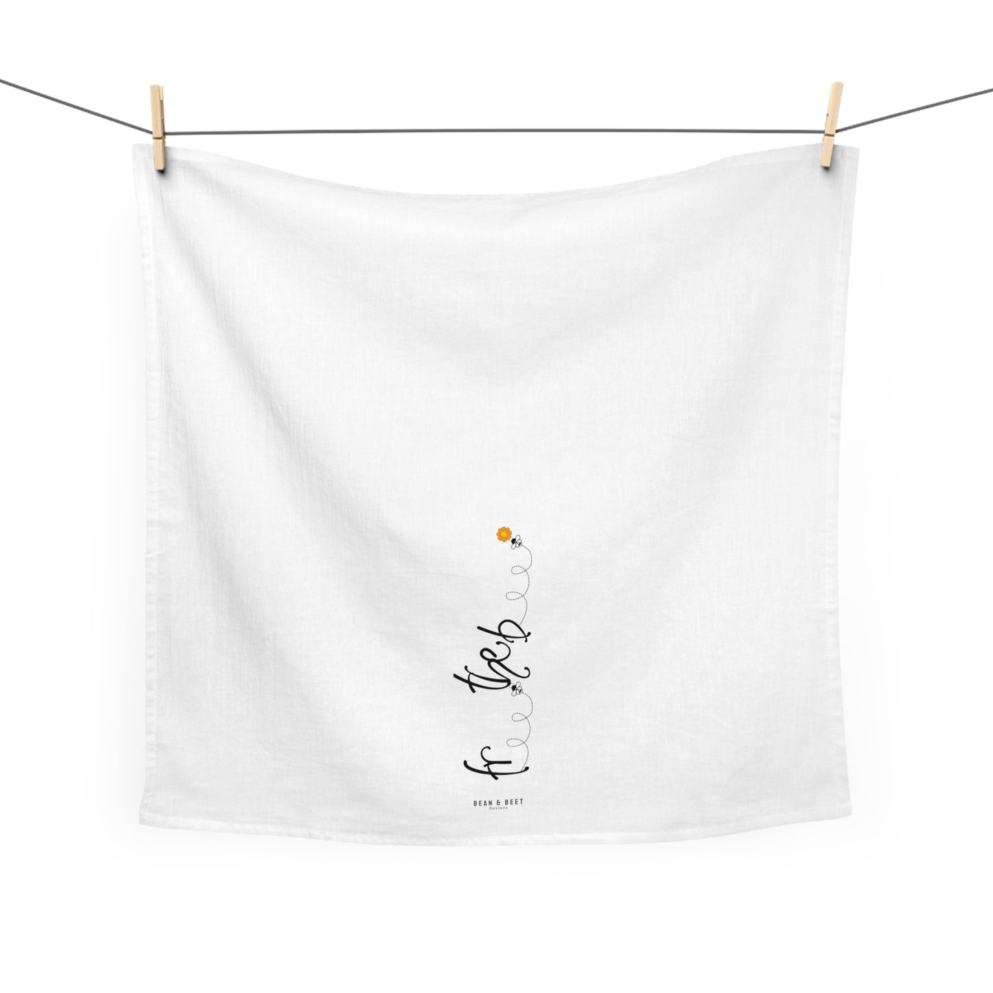 Free the Bee 100% Cotton Tea Towel - Orange Flower