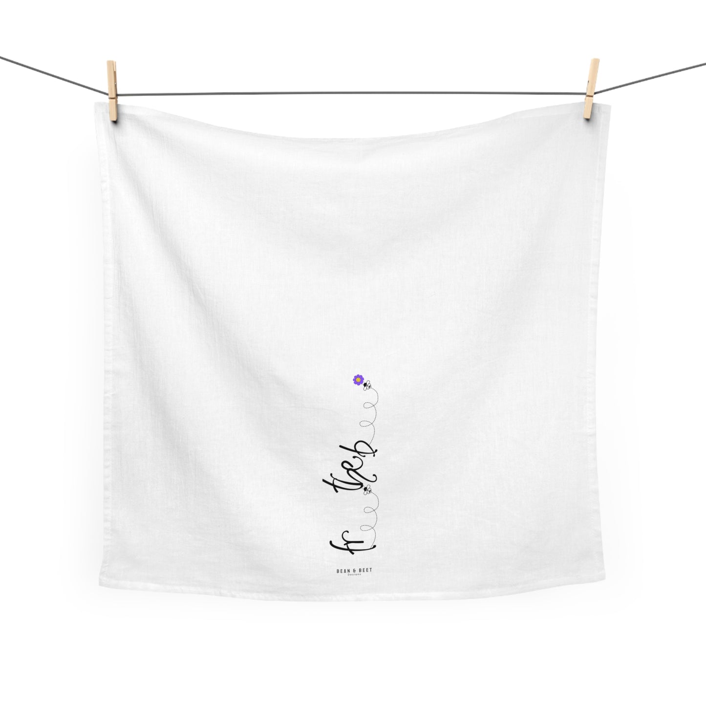 Free the Bee 100% Cotton Tea Towel - Purple Flower