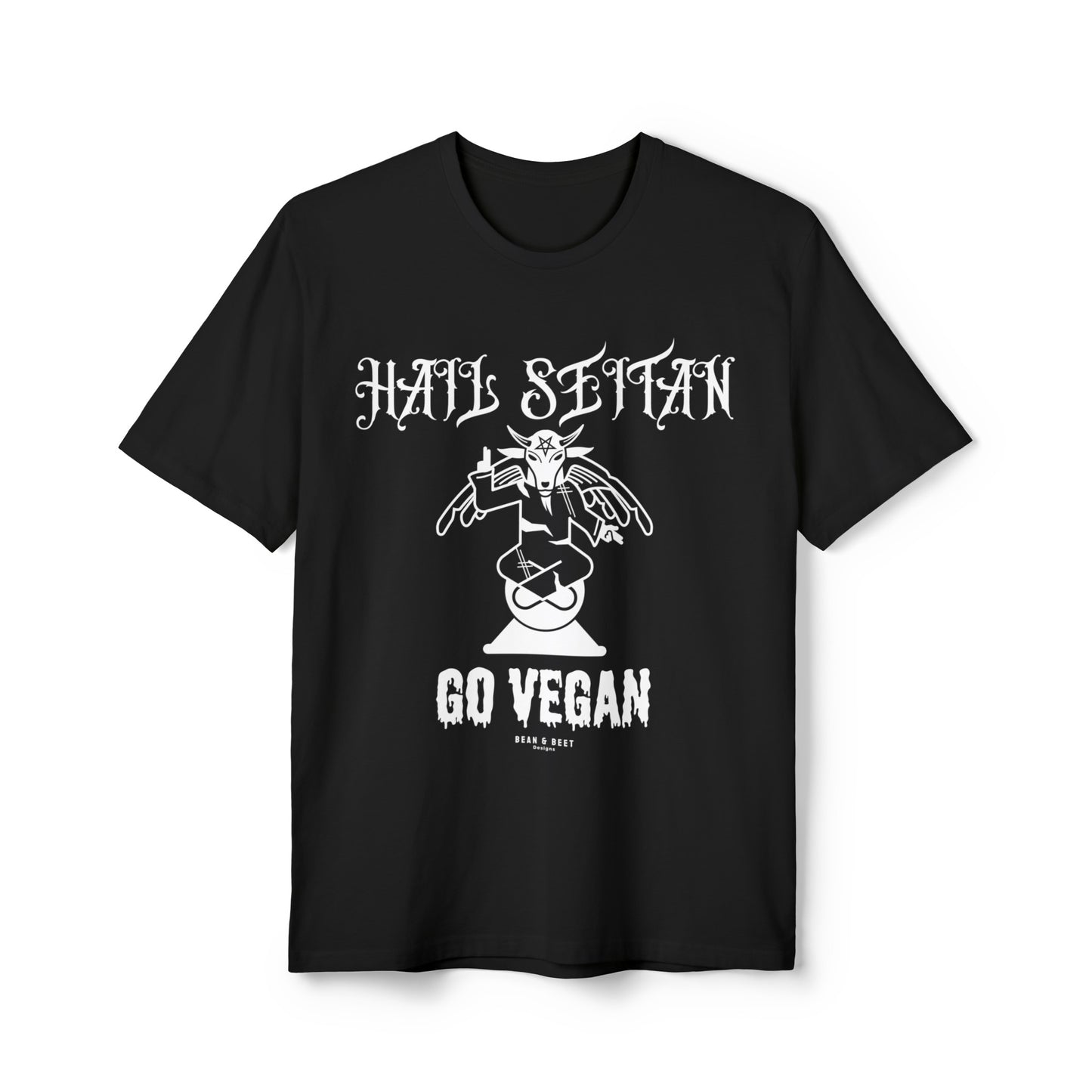 HAIL SEITAN GO VEGAN Unisex District® Re-Tee® Recycled Cotton & Post-consumer Recycled Polyester