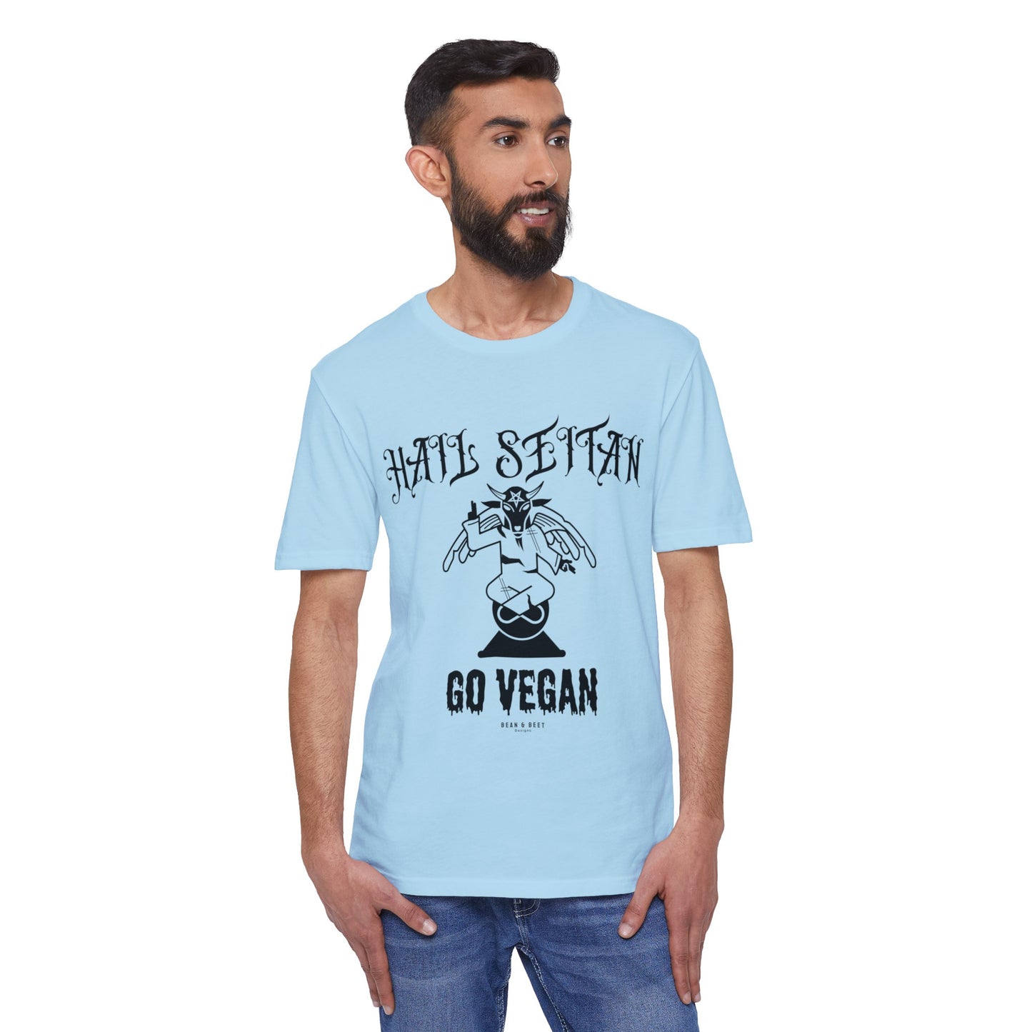 HAIL SEITAN GO VEGAN Unisex District® Re-Tee® Recycled Cotton & Post-consumer Recycled Polyester