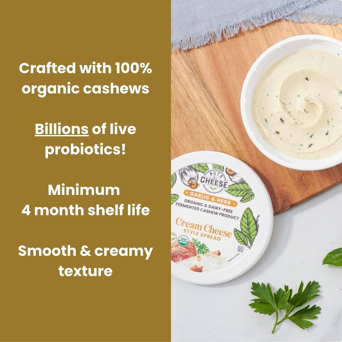 Garlic & Herb Cream Cheese Style Spread | Dairy-Free