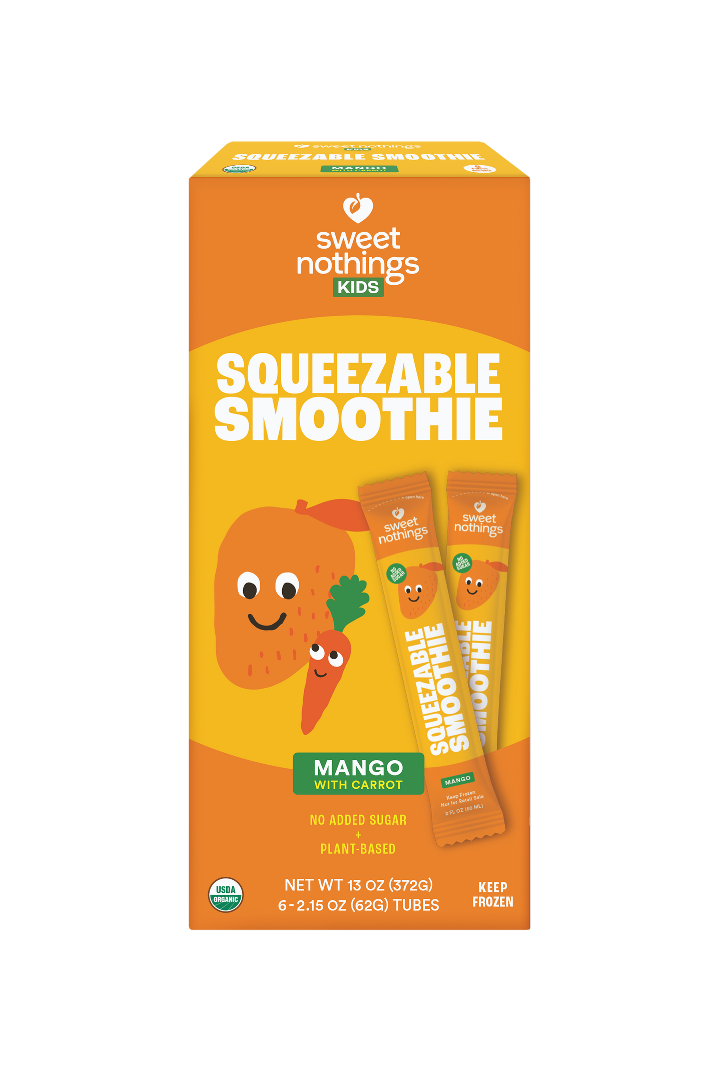 Mango Carrot Freezer-Friendly Smoothie Tubes