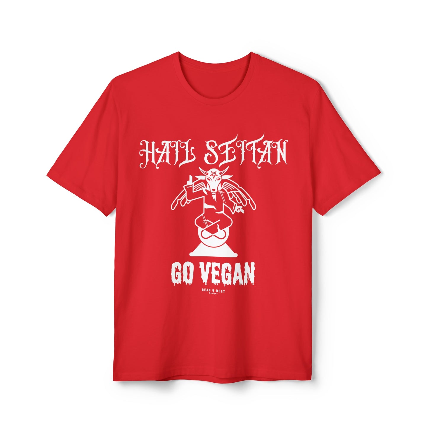 HAIL SEITAN GO VEGAN Unisex District® Re-Tee® Recycled Cotton & Post-consumer Recycled Polyester