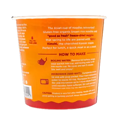 Spicy Kimchi Rice Ramen Soup Cups - 6 Pack of 1.98oz Each