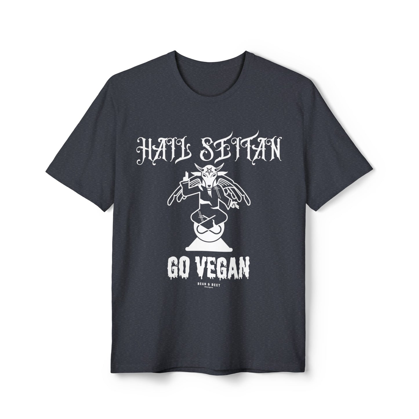 HAIL SEITAN GO VEGAN Unisex District® Re-Tee® Recycled Cotton & Post-consumer Recycled Polyester