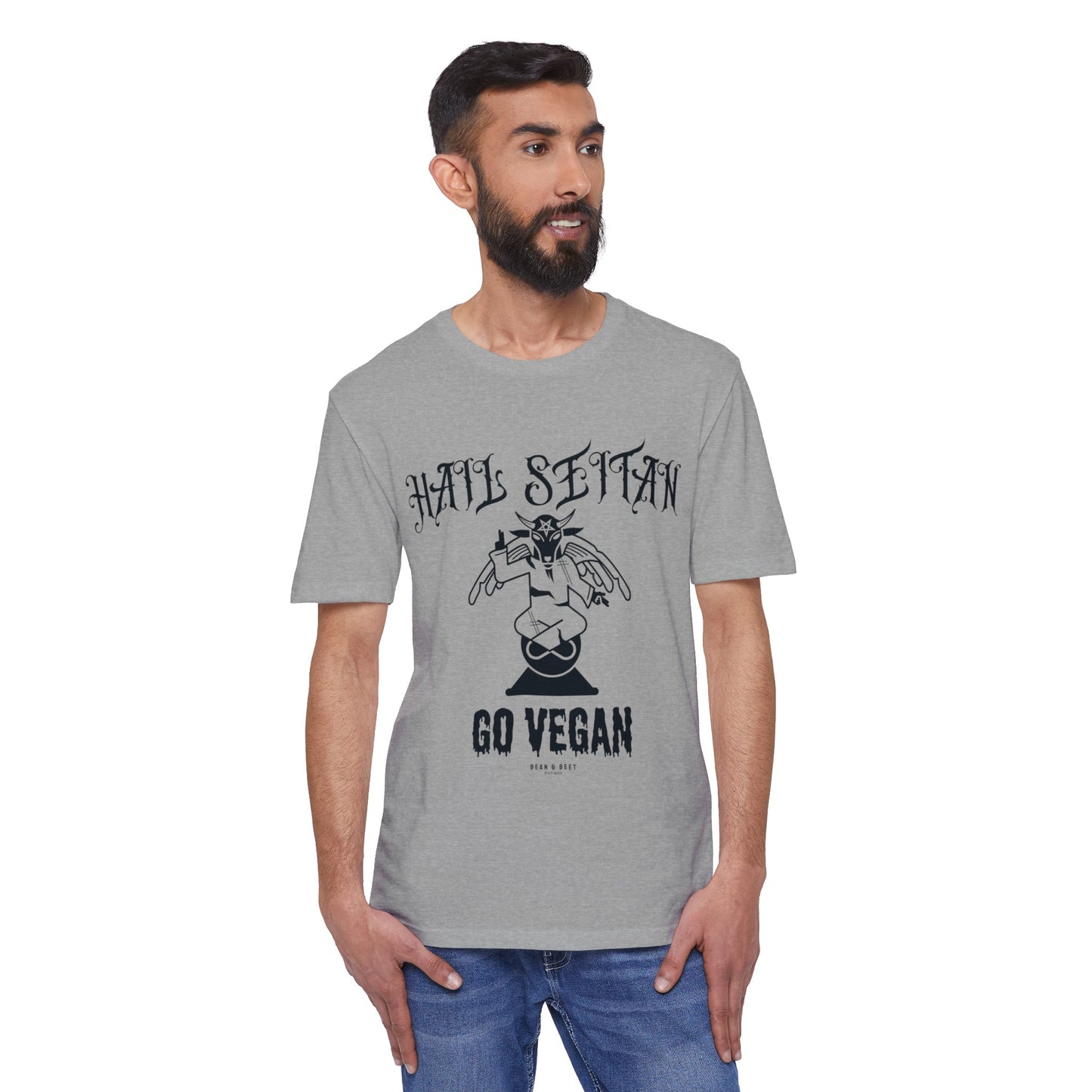 HAIL SEITAN GO VEGAN Unisex District® Re-Tee® Recycled Cotton & Post-consumer Recycled Polyester