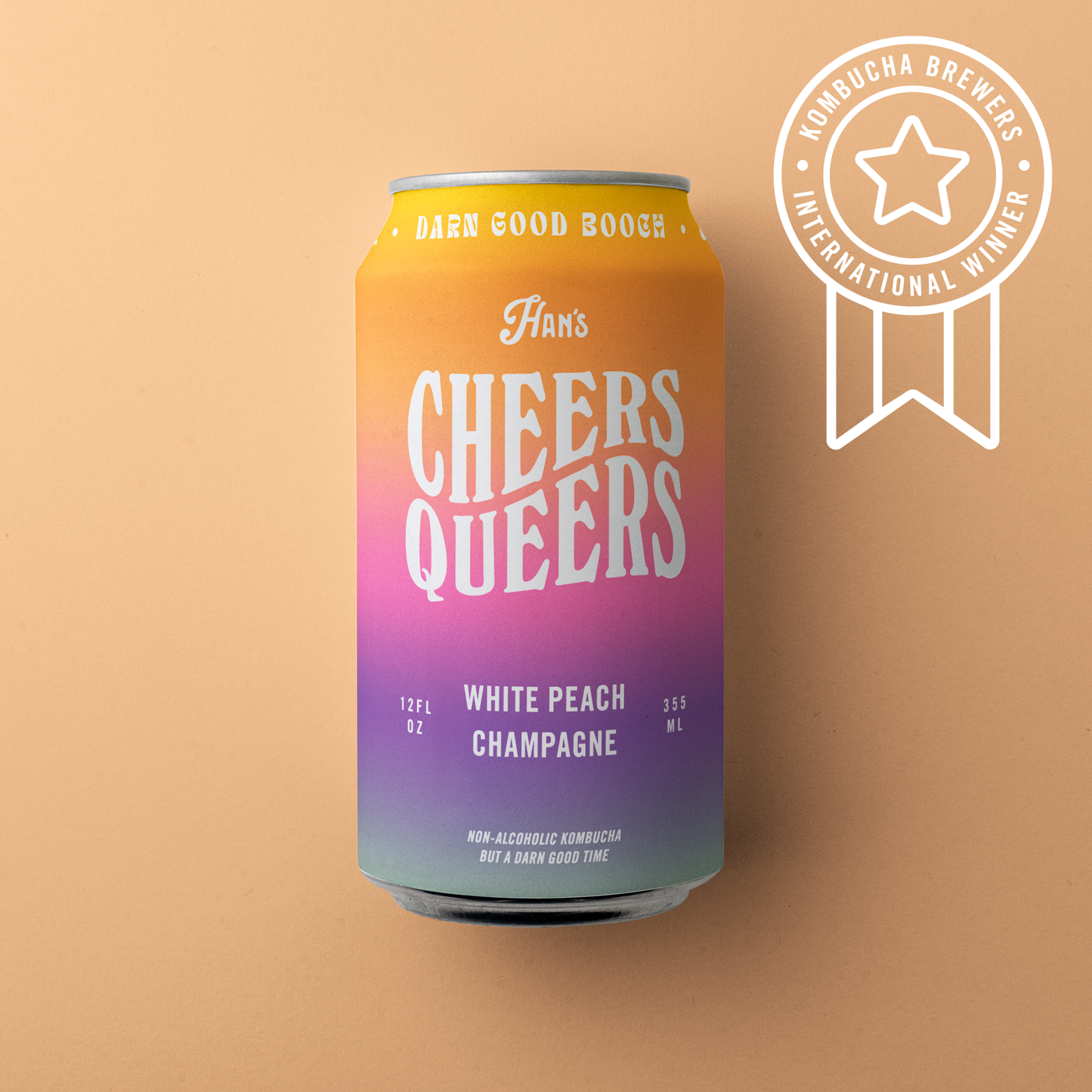 Cheers to Love - Sparkling White Peach Kombucha