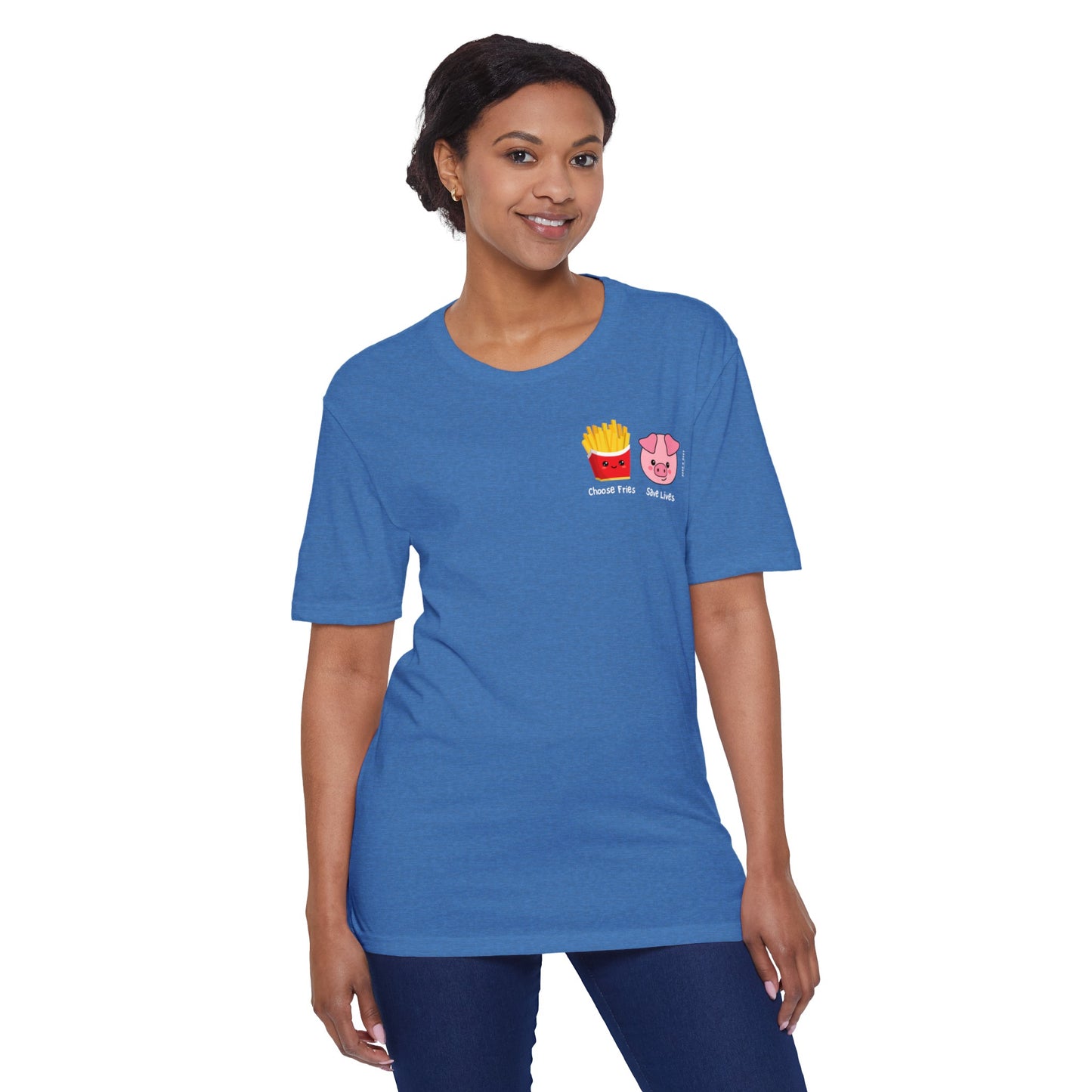 Choose Fries Save Lives Unisex District® Re-Tee® Recycled Cotton & Post-consumer Recycled Polyester