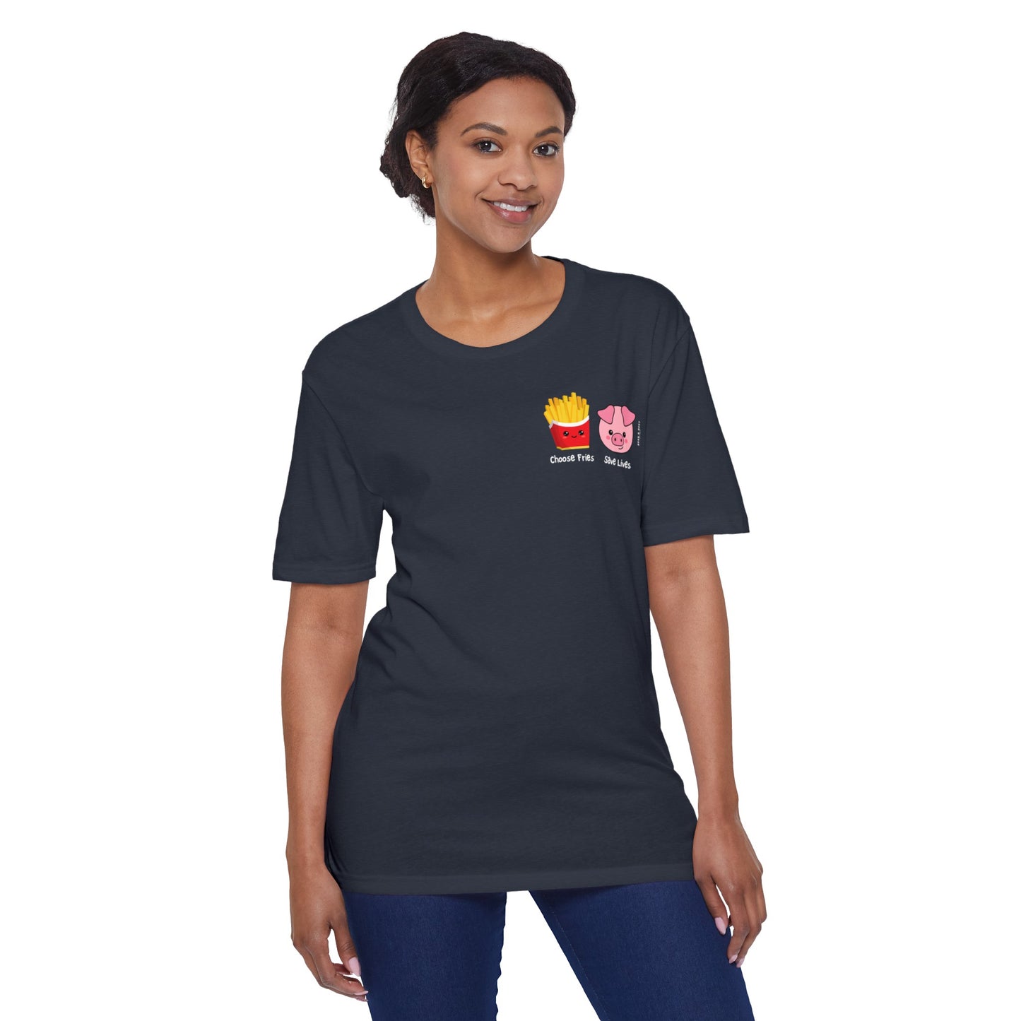 Choose Fries Save Lives Unisex District® Re-Tee® Recycled Cotton & Post-consumer Recycled Polyester