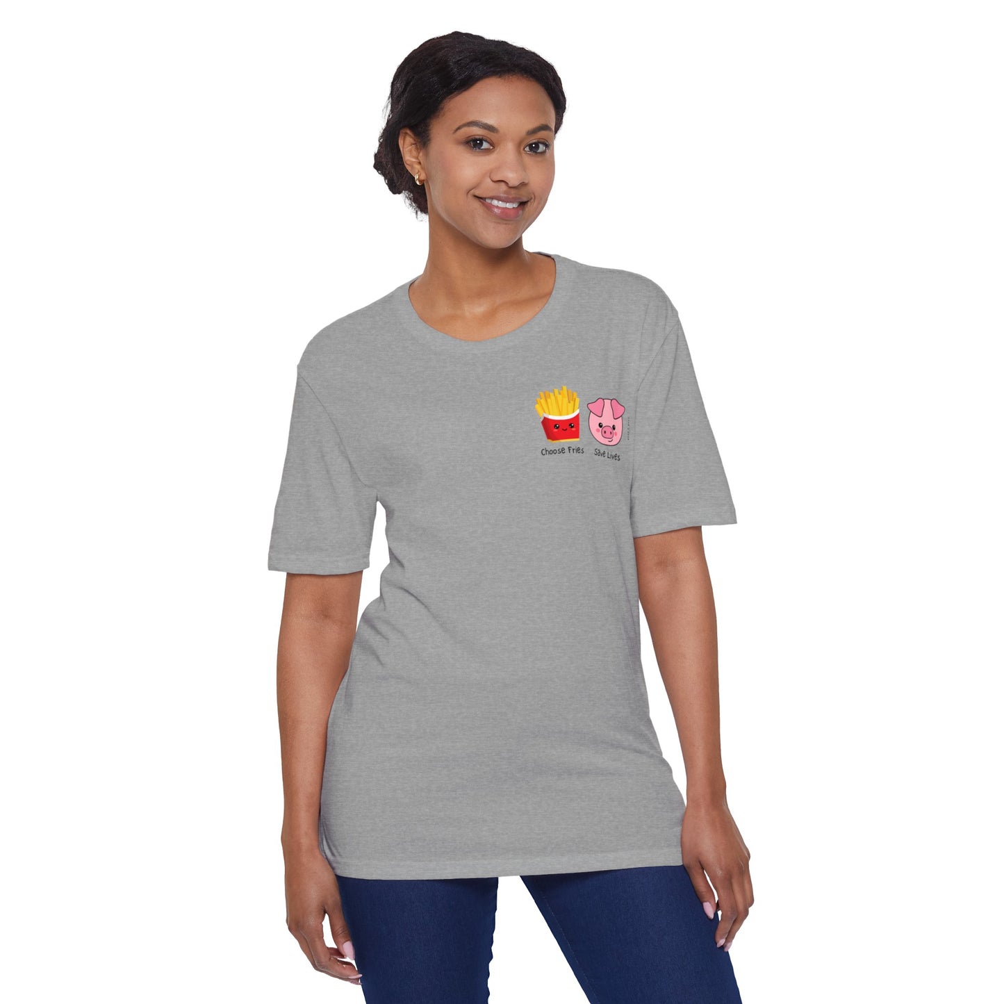 Choose Fries Save Lives Unisex District® Re-Tee® Recycled Cotton & Post-consumer Recycled Polyester