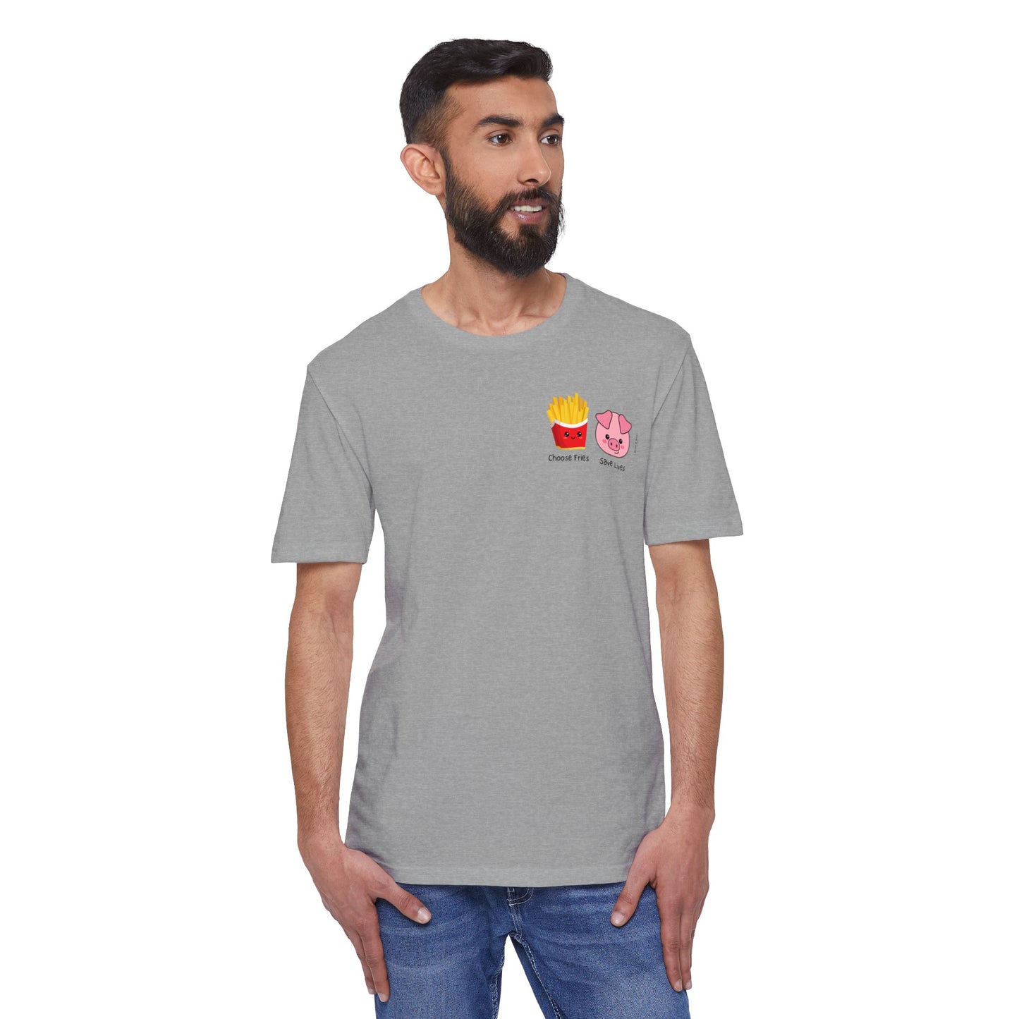 Choose Fries Save Lives Unisex District® Re-Tee® Recycled Cotton & Post-consumer Recycled Polyester