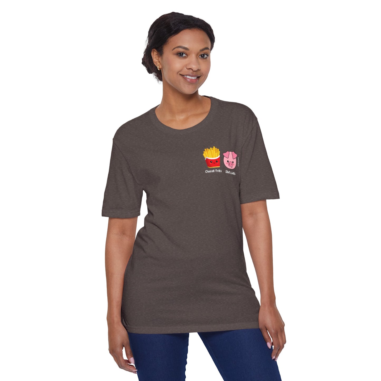 Choose Fries Save Lives Unisex District® Re-Tee® Recycled Cotton & Post-consumer Recycled Polyester