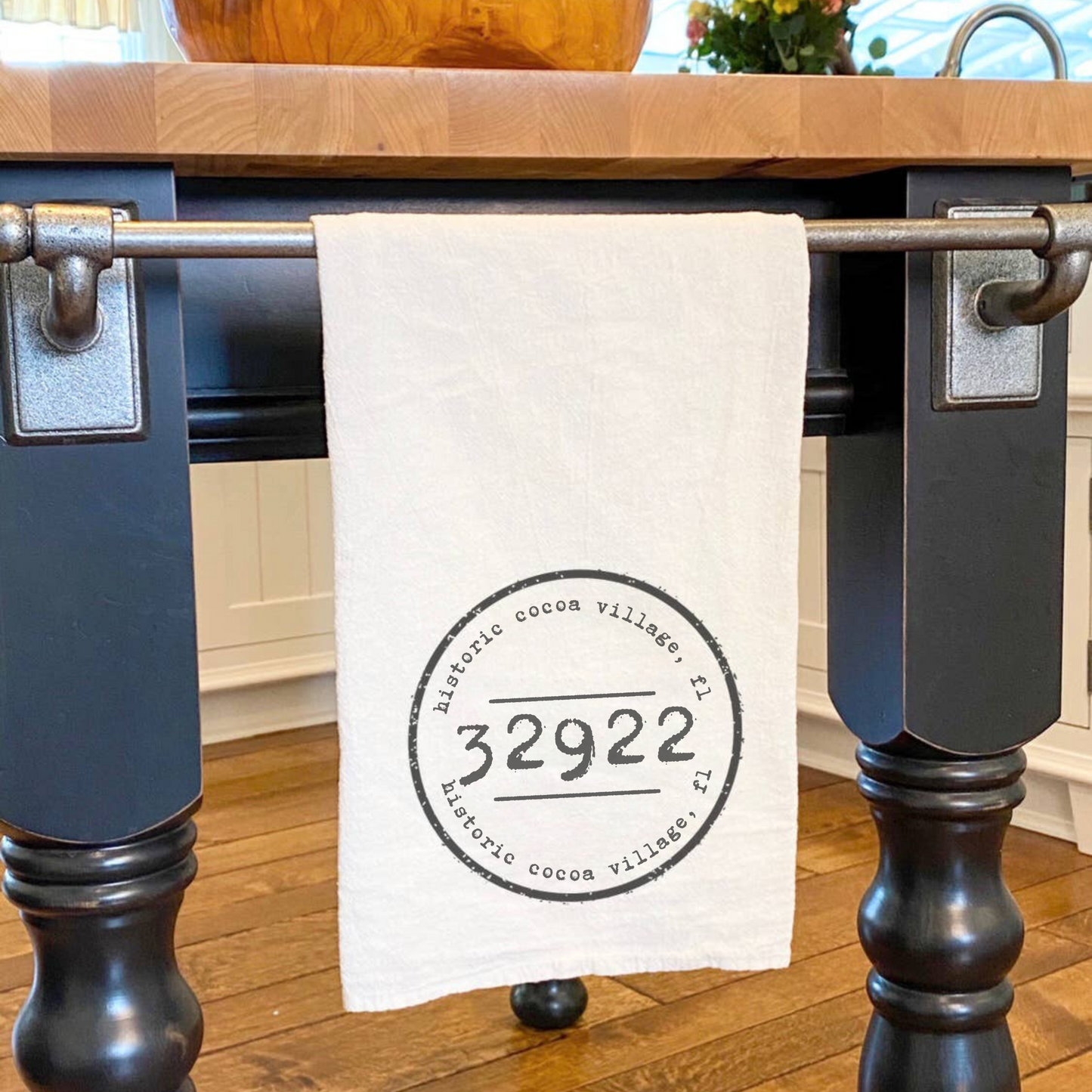Historic Cocoa Village Postmark Cotton Tea Towel