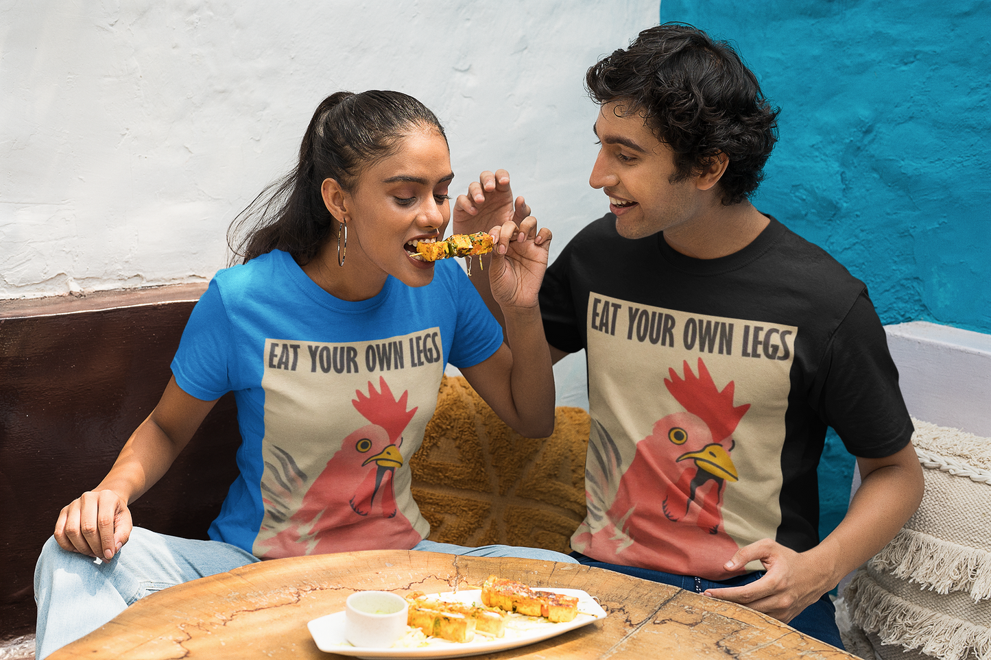 Sustainable Humor: Eat Your Own Legs Unisex Tee in Recycled Fabric