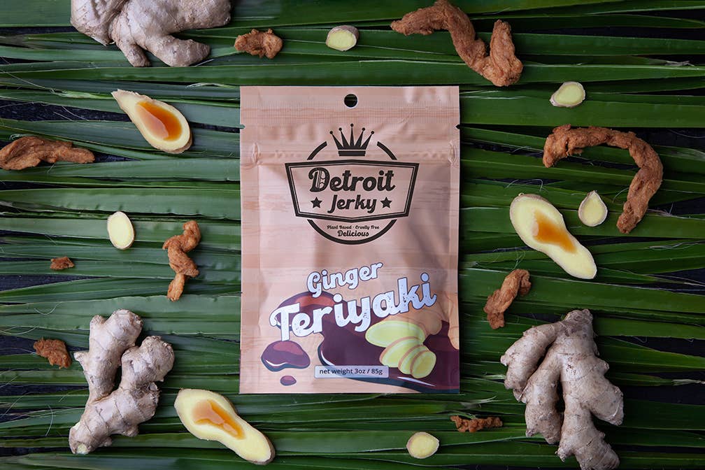 Ginger Teriyaki Vegan Jerky from Detroit Jerky