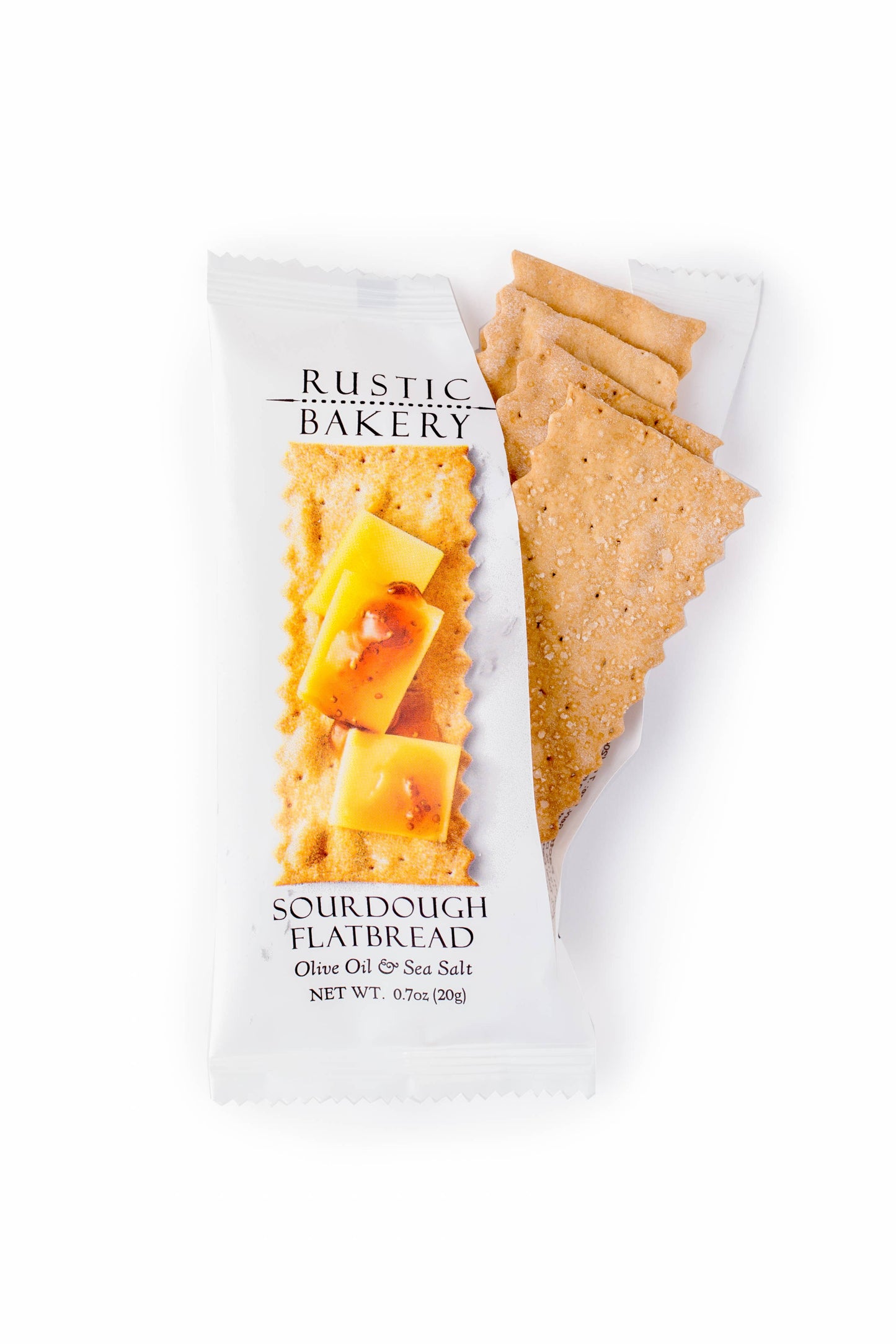 Artisanal Olive Oil & Sel Gris Sourdough Flatbread Crackers - Single Serve Snack  5 Pack