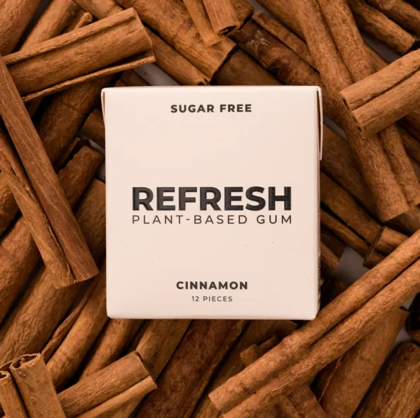 Cinnamon Burst Refresh Gum - Plant Based - Sugar Free - Mint, Raspberry