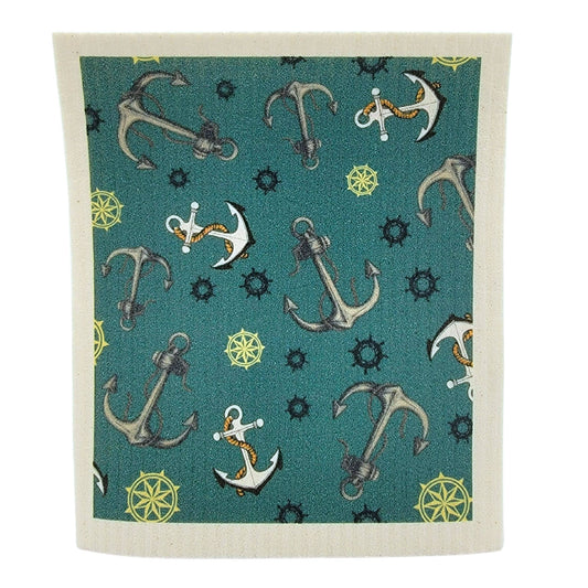 Summer Nautical Anchor Dishcloth - Beach Home Dishcloth