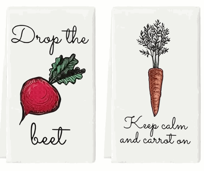 Microfiber Kitchen Towel - Veggie Puns